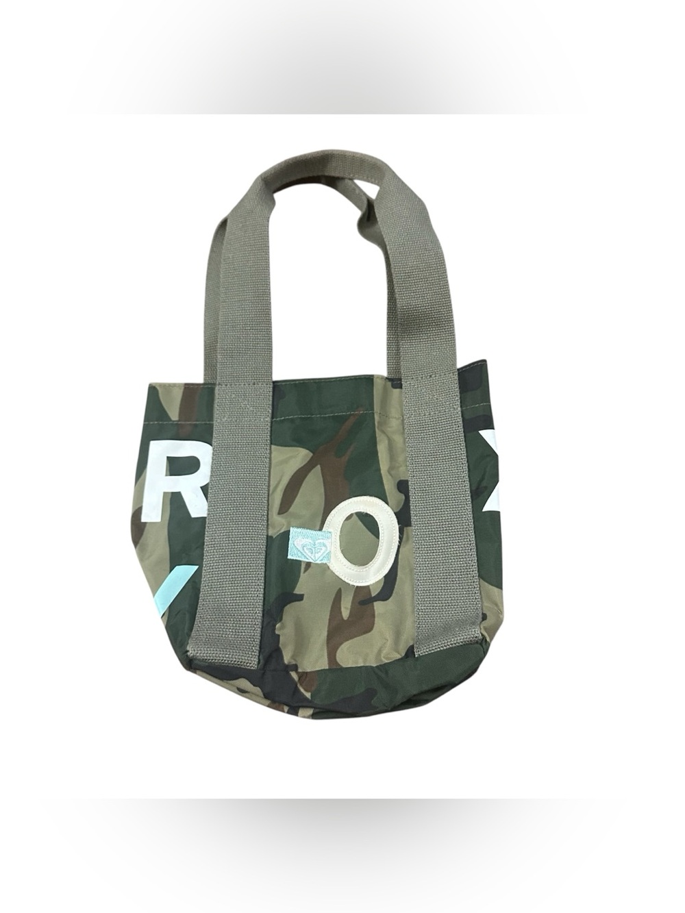 Roxy Y2K Camo Mini Tote Bag Green Logo Graphic Nylon Handbag